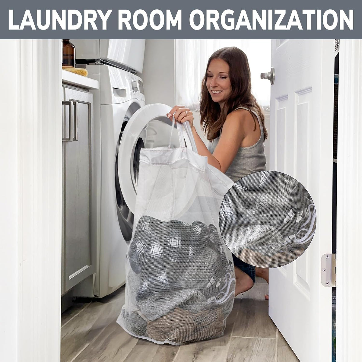 75L Laudnry Basket with Wheels & Removable Wash Bag for Dorm