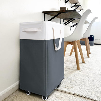 75L Laudnry Basket with Wheels & Removable Wash Bag for Dorm