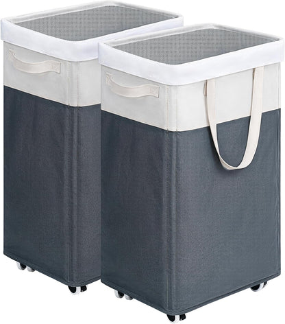 75L Laudnry Basket with Wheels & Removable Wash Bag for Dorm