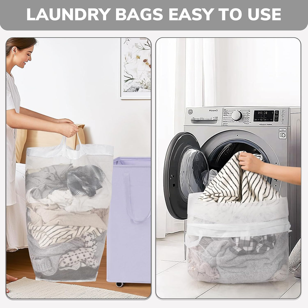 75L Laudnry Basket with Wheels & Removable Wash Bag for Dorm