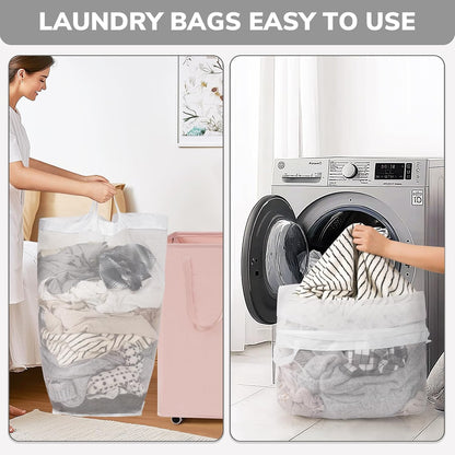 75L Laudnry Basket with Wheels & Removable Wash Bag for Dorm