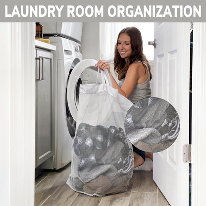 75L Laudnry Basket with Wheels & Removable Wash Bag for Dorm