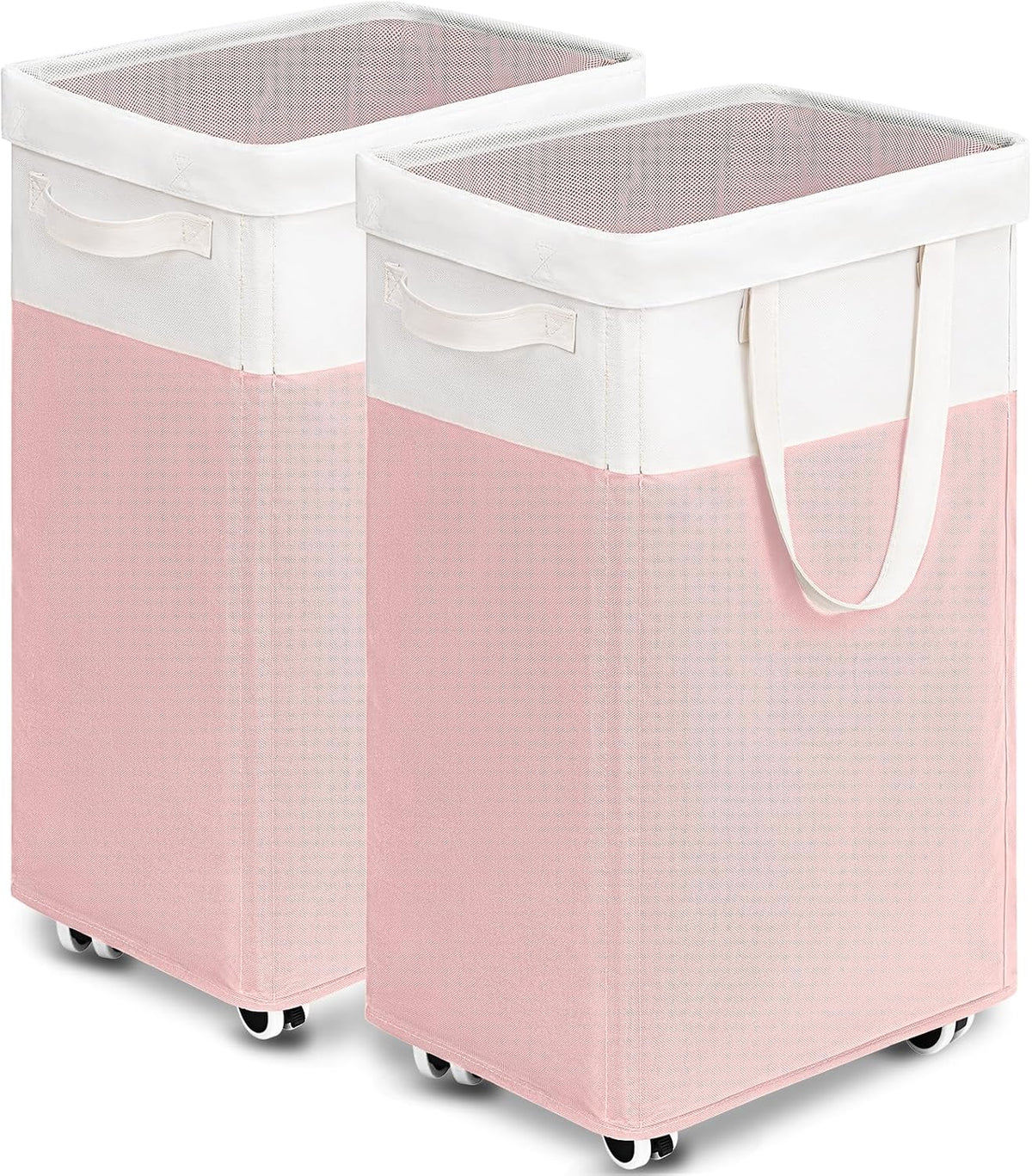 75L Laudnry Basket with Wheels & Removable Wash Bag for Dorm