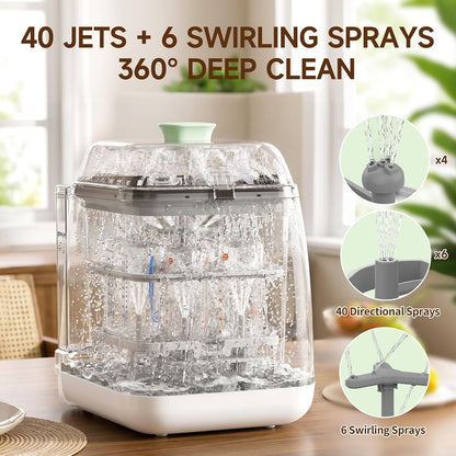 Upgraded 4-in-one Baby Bottle Washer, Sterilizer, Dryer and Storage Machine