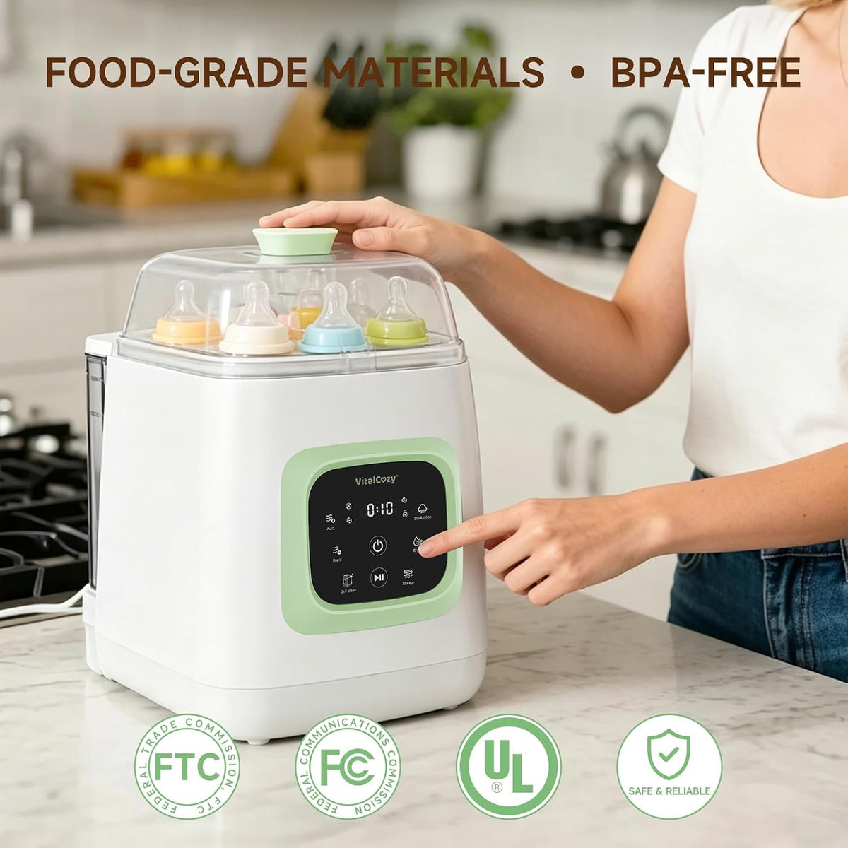 Upgraded 4-in-one Baby Bottle Washer, Sterilizer, Dryer and Storage Machine