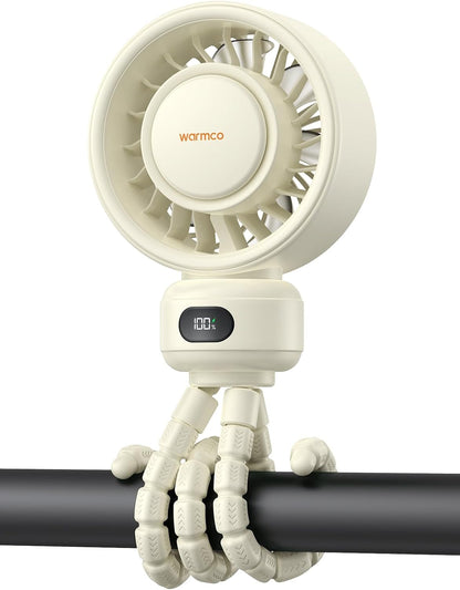 Warmco Portable Stroller Fan, 4000mAh Rechargeable Clip On Fan