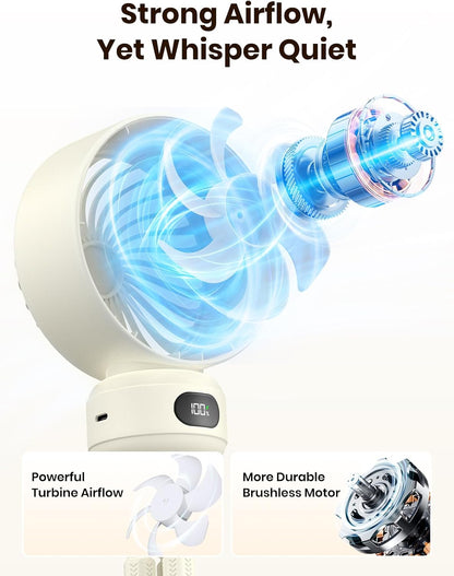 Warmco Portable Stroller Fan, 4000mAh Rechargeable Clip On Fan