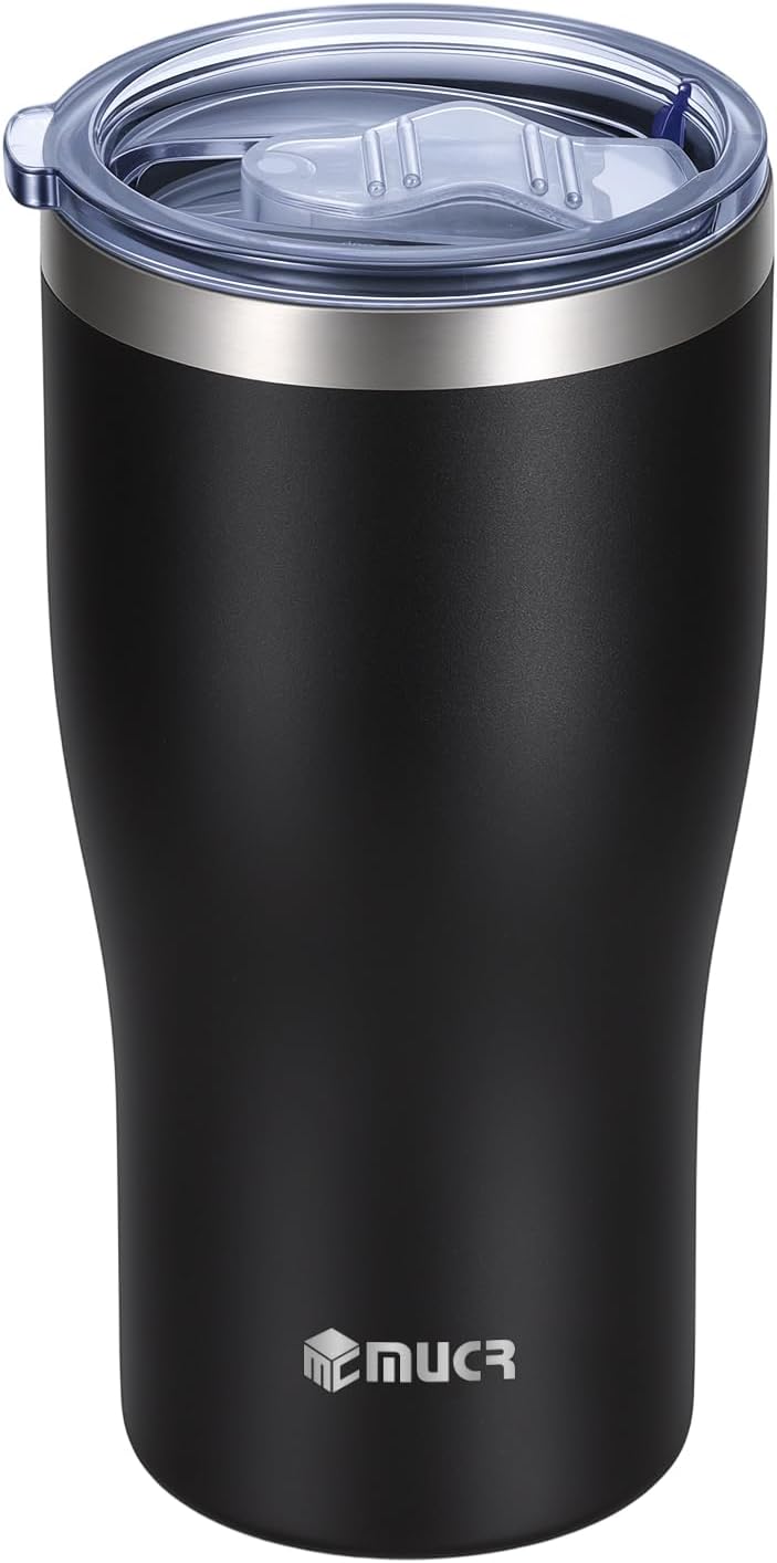 17oz Ceramic Lined Travel Tumbler Fits Car Cup Holder,White | Cleaning Brush, Excellent Heat Retention, Sweat-Proof, Easy to Clean, Ideal for Travel, Coffee, Tea