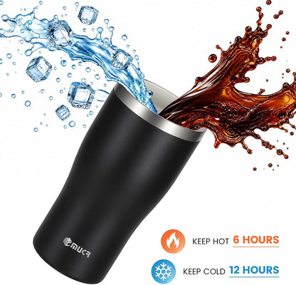 17oz Ceramic Lined Travel Tumbler Fits Car Cup Holder,White | Cleaning Brush, Excellent Heat Retention, Sweat-Proof, Easy to Clean, Ideal for Travel, Coffee, Tea