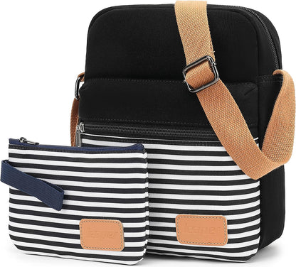 Girls Crossbody Purses for Kids 2 PCS Cross Body Bag Women Messenger Bag Girls Canvas Bag Cross Body Purse Set - Colors B