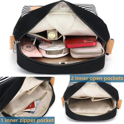 Girls Crossbody Purses for Kids 2 PCS Cross Body Bag Women Messenger Bag Girls Canvas Bag Cross Body Purse Set - Colors B