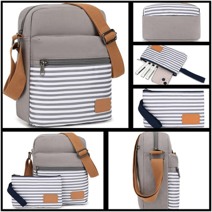 Girls Crossbody Purses for Kids 2 PCS Cross Body Bag Women Messenger Bag Girls Canvas Bag Cross Body Purse Set - Colors B