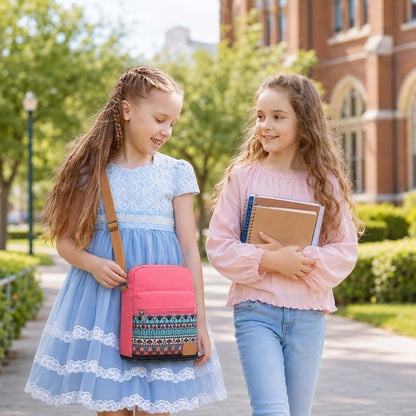 Girls Crossbody Purses for Kids 2 PCS Cross Body Bag Women Messenger Bag Girls Canvas Bag Cross Body Purse Set - Colors B
