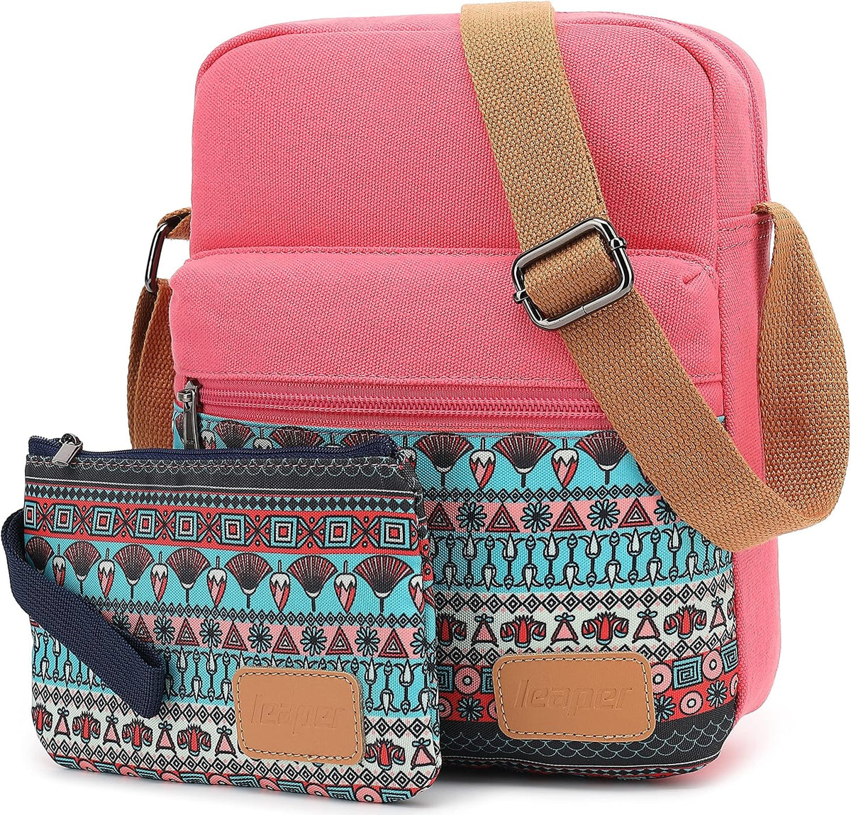 Girls Crossbody Purses for Kids 2 PCS Cross Body Bag Women Messenger Bag Girls Canvas Bag Cross Body Purse Set - Colors B