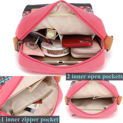 Girls Crossbody Purses for Kids 2 PCS Cross Body Bag Women Messenger Bag Girls Canvas Bag Cross Body Purse Set - Colors B