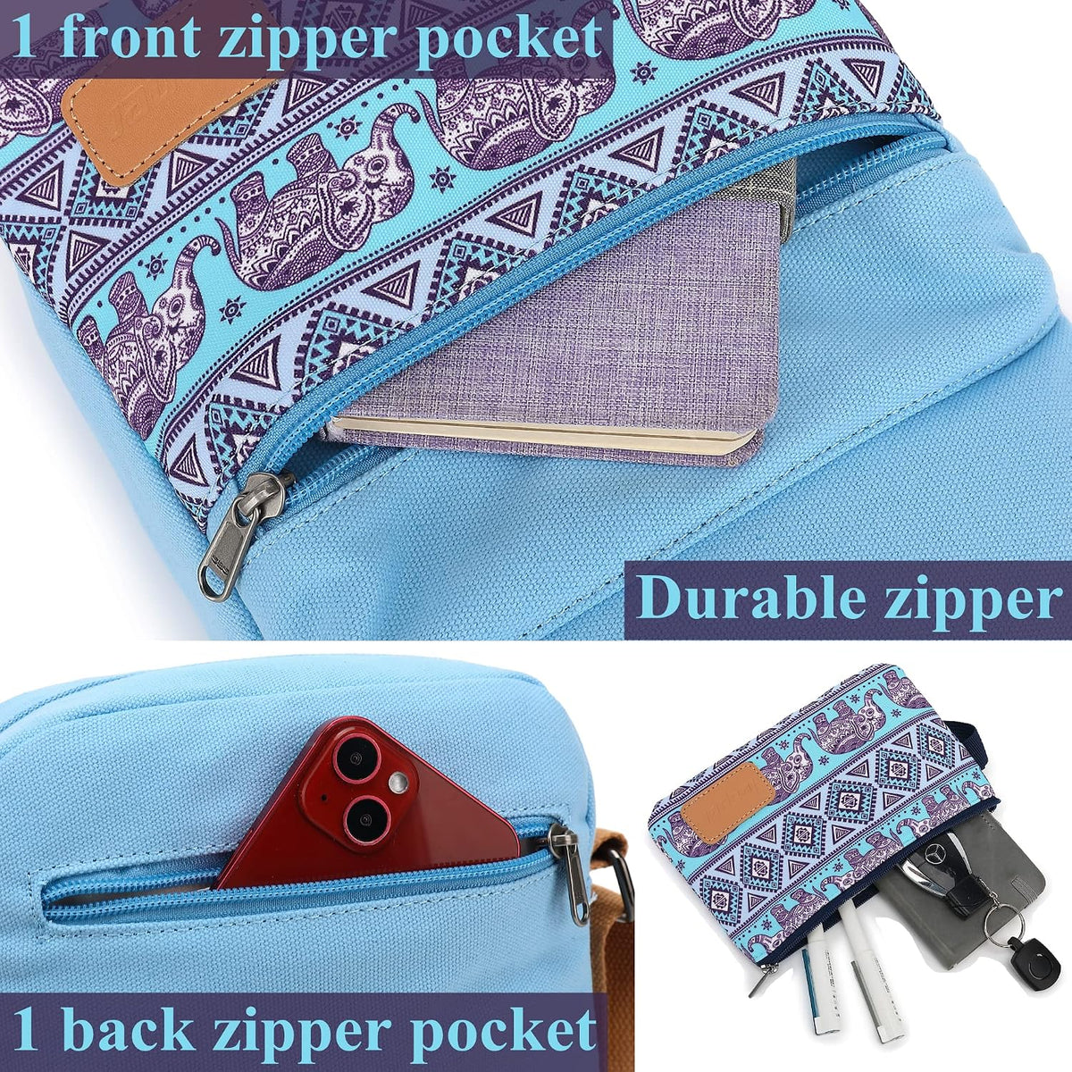 Girls Crossbody Purses for Kids 2 PCS Cross Body Bag Women Messenger Bag Girls Canvas Bag Cross Body Purse Set - Colors B