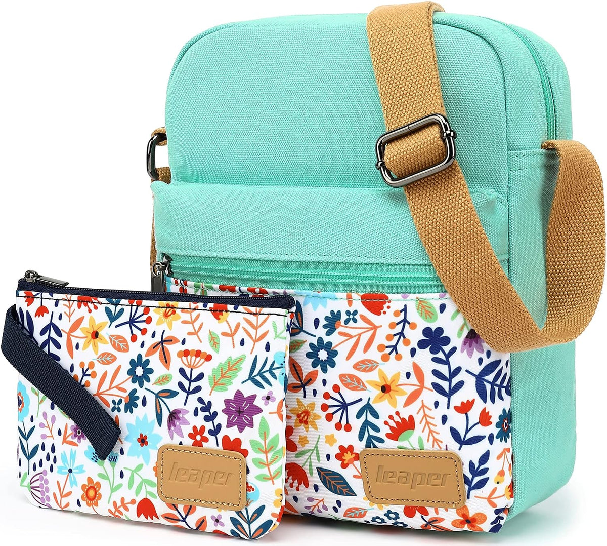 Girls Crossbody Purses for Kids 2 PCS Cross Body Bag Women Messenger Bag Girls Canvas Bag Cross Body Purse Set - Colors B
