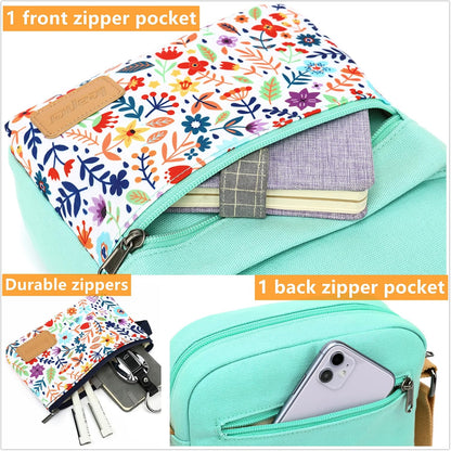 Girls Crossbody Purses for Kids 2 PCS Cross Body Bag Women Messenger Bag Girls Canvas Bag Cross Body Purse Set - Colors B