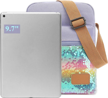 Girls Crossbody Purses for Kids 2 PCS Cross Body Bag Women Messenger Bag Girls Canvas Bag Cross Body Purse Set - Colors B