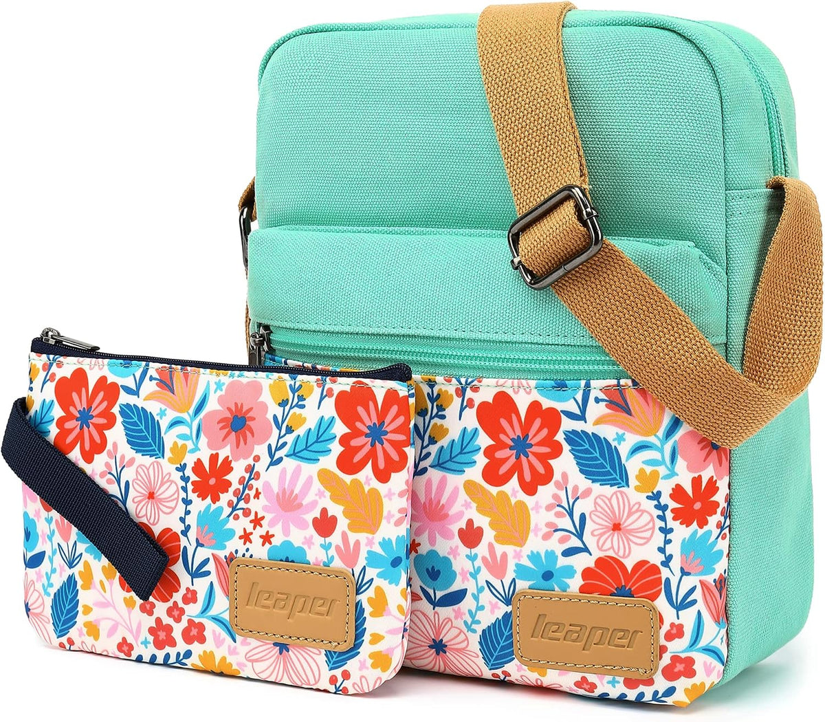 Girls Crossbody Purses for Kids 2 PCS Cross Body Bag Women Messenger Bag Girls Canvas Bag Cross Body Purse Set - Colors B