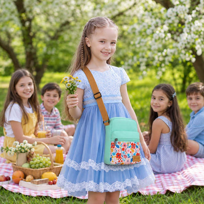 Girls Crossbody Purses for Kids 2 PCS Cross Body Bag Women Messenger Bag Girls Canvas Bag Cross Body Purse Set - Colors B