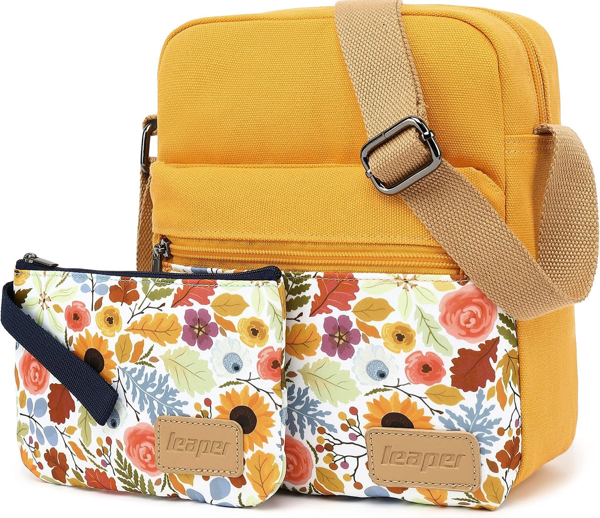 Girls Crossbody Purses for Kids 2 PCS Cross Body Bag Women Messenger Bag Girls Canvas Bag Cross Body Purse Set - Colors B