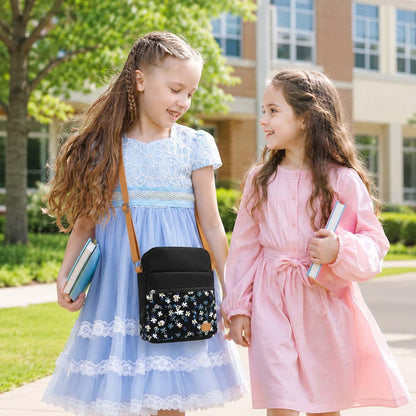Girls Crossbody Purses for Kids 2 PCS Cross Body Bag Women Messenger Bag Girls Canvas Bag Cross Body Purse Set - Colors B