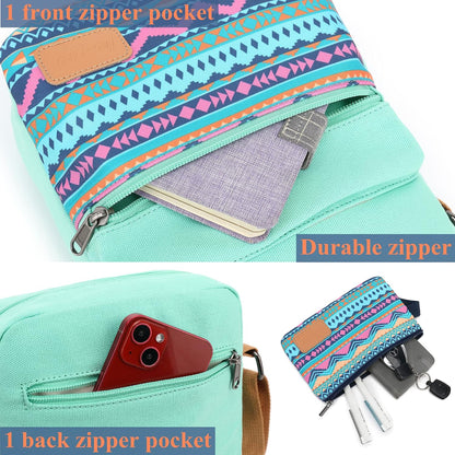 Girls Crossbody Purses for Kids 2 PCS Cross Body Bag Women Messenger Bag Girls Canvas Bag Cross Body Purse Set - Colors B