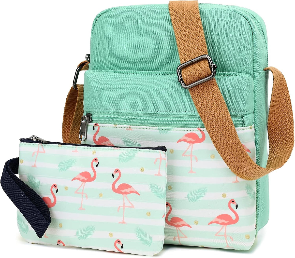 Girls Crossbody Purses for Kids 2 PCS Cross Body Bag Women Messenger Bag Girls Canvas Bag Cross Body Purse Set - Colors B