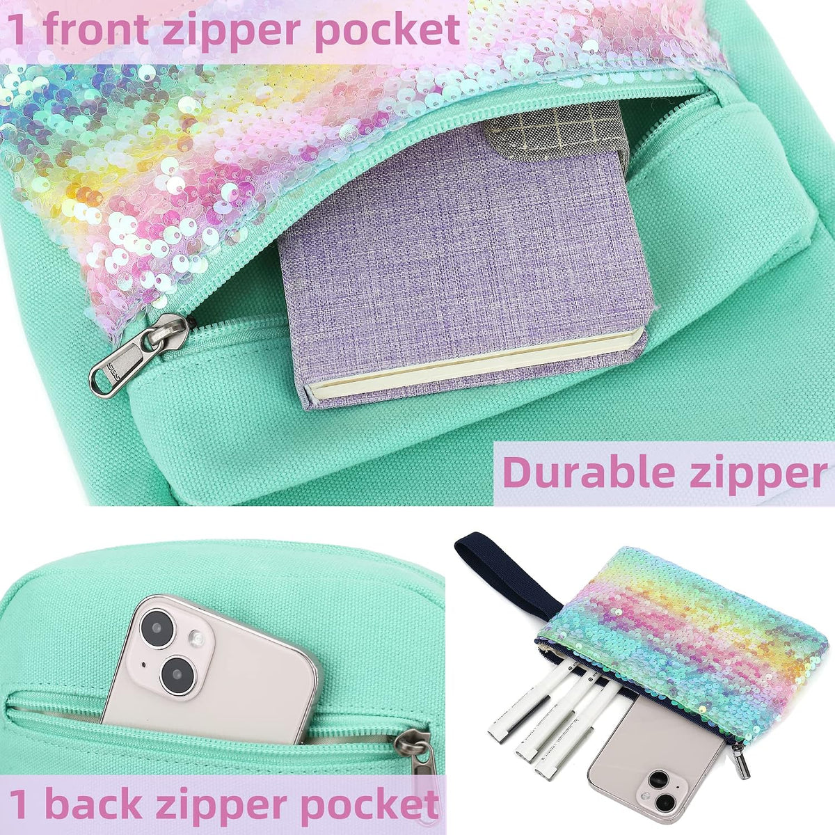 Girls Crossbody Purses for Kids 2 PCS Cross Body Bag Women Messenger Bag Girls Canvas Bag Cross Body Purse Set - Colors B