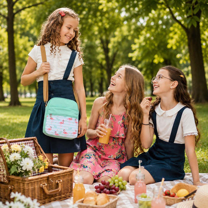 Girls Crossbody Purses for Kids 2 PCS Cross Body Bag Women Messenger Bag Girls Canvas Bag Cross Body Purse Set - Colors B