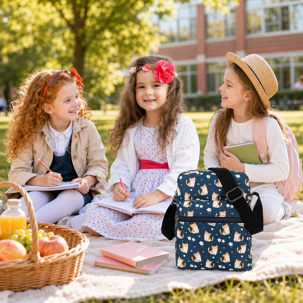 Girls Crossbody Purses for Kids 2 PCS Cross Body Bag Women Messenger Bag Girls Canvas Bag Cross Body Purse Set - Colors B