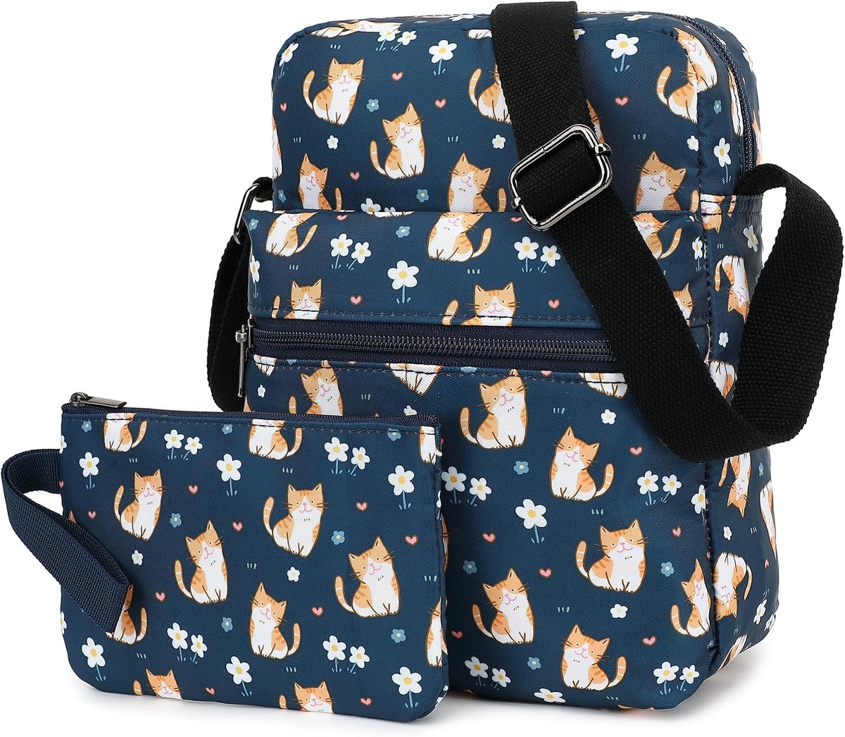 Girls Crossbody Purses for Kids 2 PCS Cross Body Bag Women Messenger Bag Girls Canvas Bag Cross Body Purse Set - Colors B