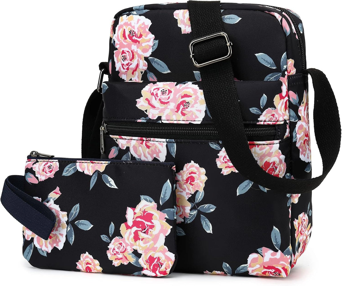 Girls Crossbody Purses for Kids 2 PCS Cross Body Bag Women Messenger Bag Girls Canvas Bag Cross Body Purse Set - Colors B