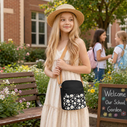 Girls Crossbody Purses for Kids 2 PCS Cross Body Bag Women Messenger Bag Girls Canvas Bag Cross Body Purse Set - Colors B