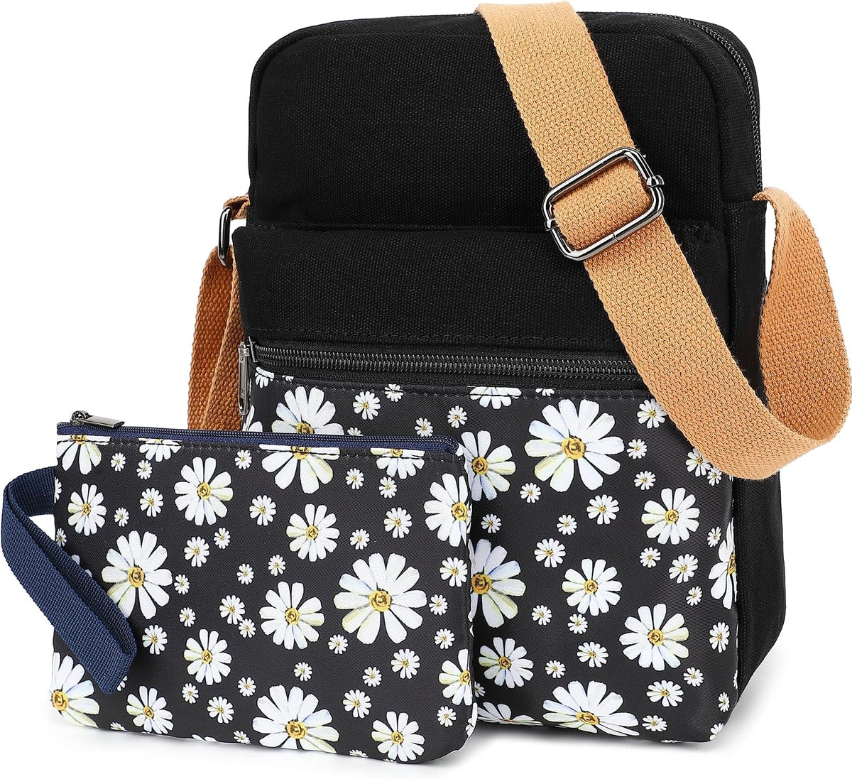 Girls Crossbody Purses for Kids 2 PCS Cross Body Bag Women Messenger Bag Girls Canvas Bag Cross Body Purse Set - Colors B