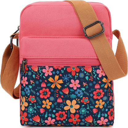 Girls Crossbody Purses for Kids 2 PCS Cross Body Bag Women Messenger Bag Girls Canvas Bag Cross Body Purse Set - Colors B