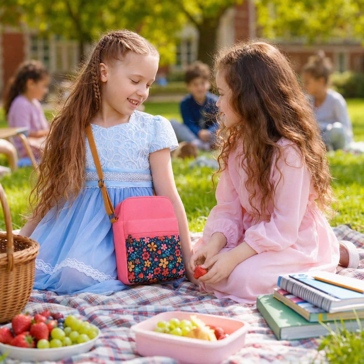 Girls Crossbody Purses for Kids 2 PCS Cross Body Bag Women Messenger Bag Girls Canvas Bag Cross Body Purse Set - Colors B
