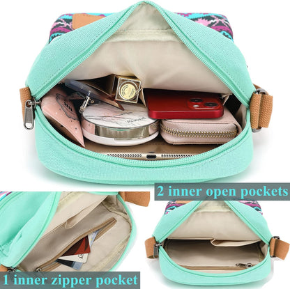 Girls Crossbody Purses for Kids 2 PCS Cross Body Bag Women Messenger Bag Girls Canvas Bag Cross Body Purse Set - Colors B