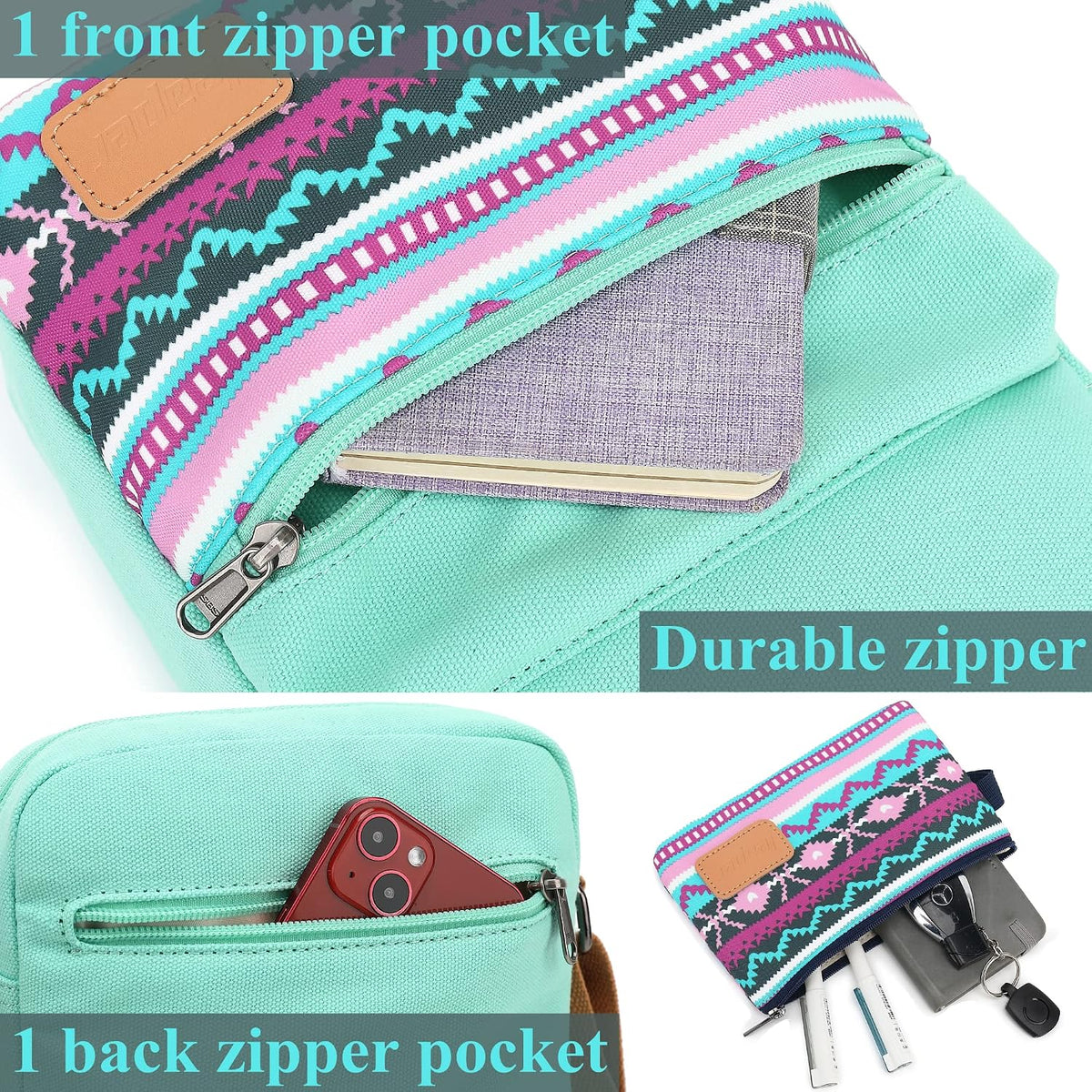 Girls Crossbody Purses for Kids 2 PCS Cross Body Bag Women Messenger Bag Girls Canvas Bag Cross Body Purse Set - Colors B