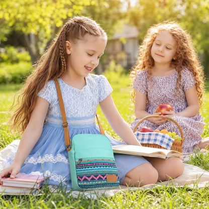 Girls Crossbody Purses for Kids 2 PCS Cross Body Bag Women Messenger Bag Girls Canvas Bag Cross Body Purse Set - Colors B