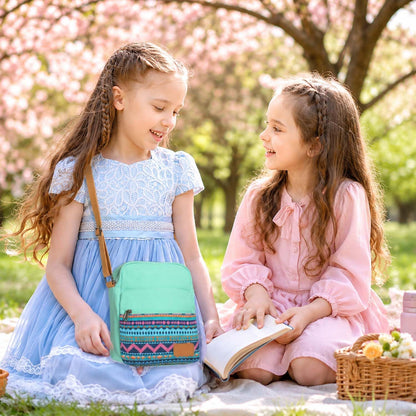 Girls Crossbody Purses for Kids 2 PCS Cross Body Bag Women Messenger Bag Girls Canvas Bag Cross Body Purse Set - Colors B