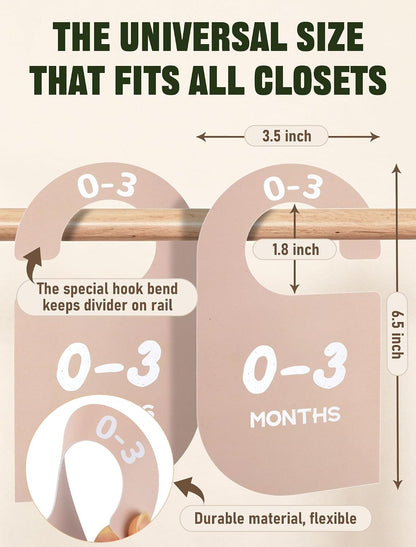 12 Pack Baby Closet Dividers, Durable-Sided Baby Size Closet Dividers