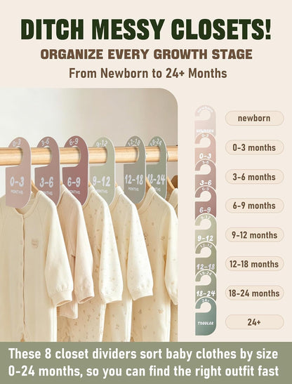 12 Pack Baby Closet Dividers, Durable-Sided Baby Size Closet Dividers