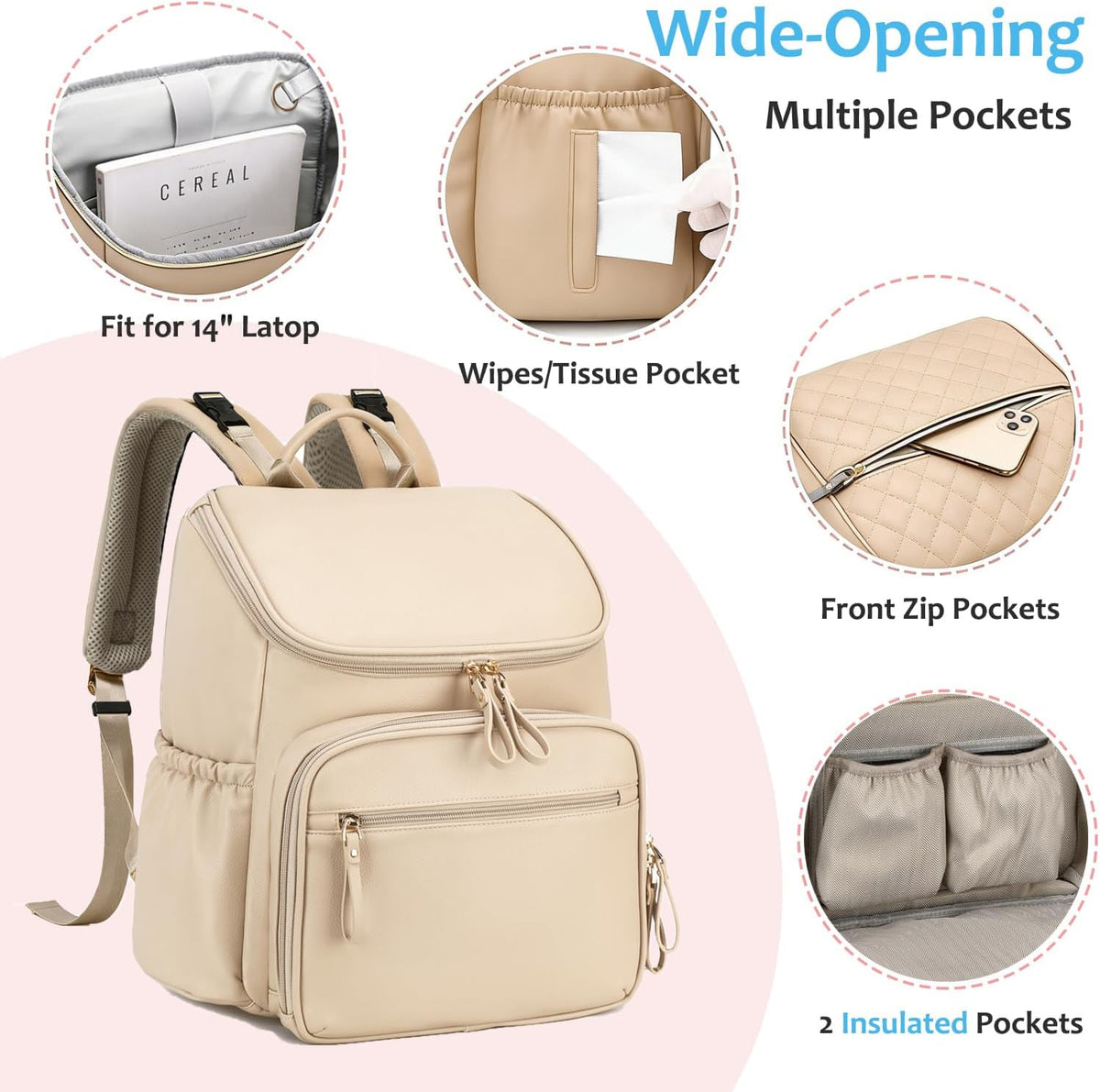 Lightweight Diaper Bag Backpack, Medium