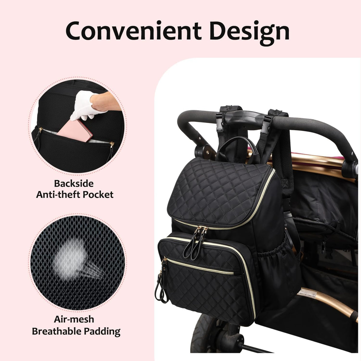 Lightweight Diaper Bag Backpack, Medium
