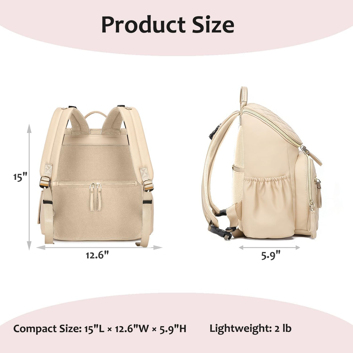 Lightweight Diaper Bag Backpack, Medium