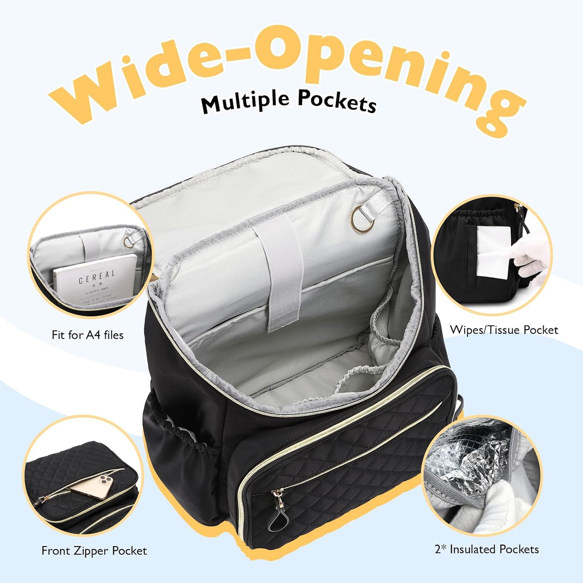 Lightweight Diaper Bag Backpack, Medium