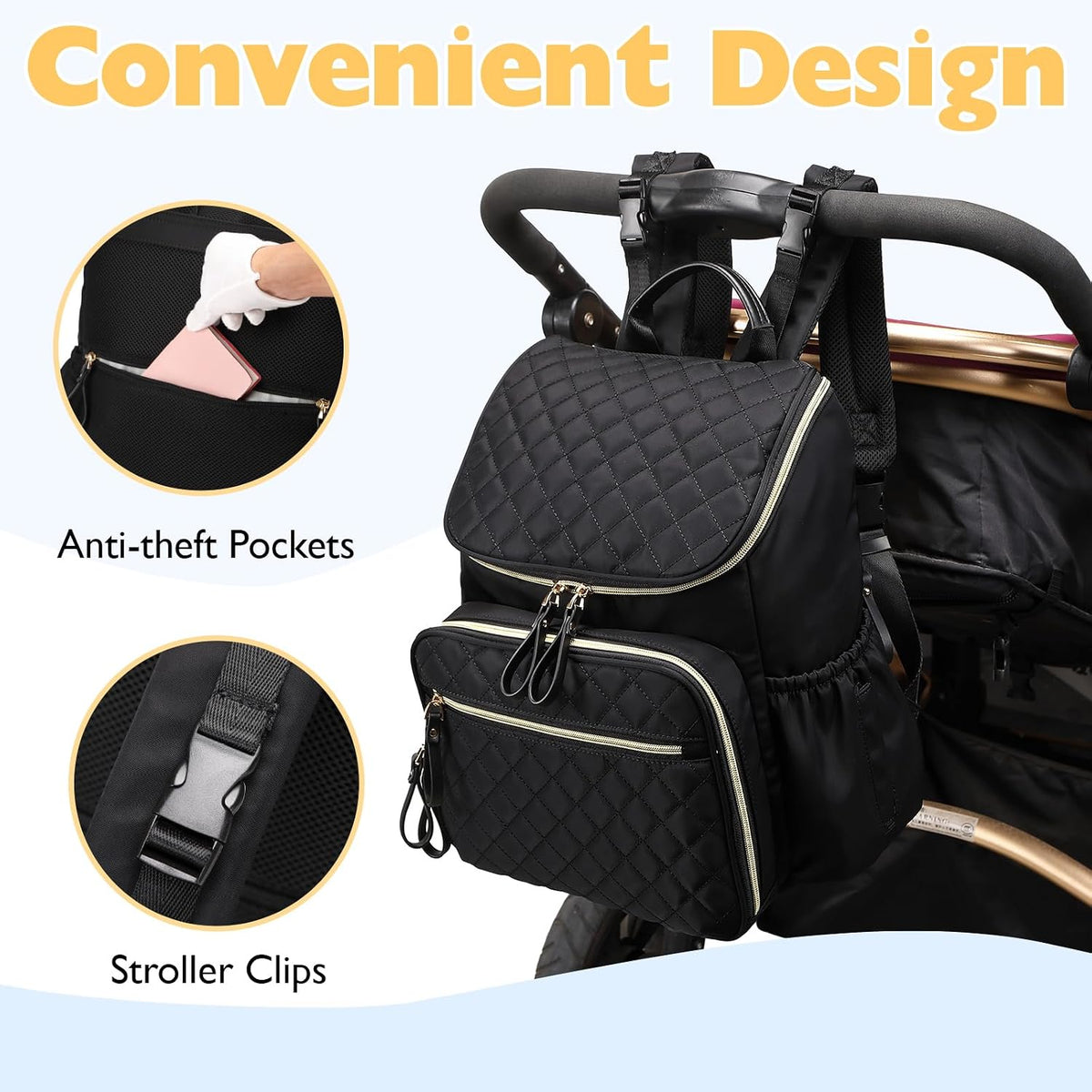 Lightweight Diaper Bag Backpack, Medium
