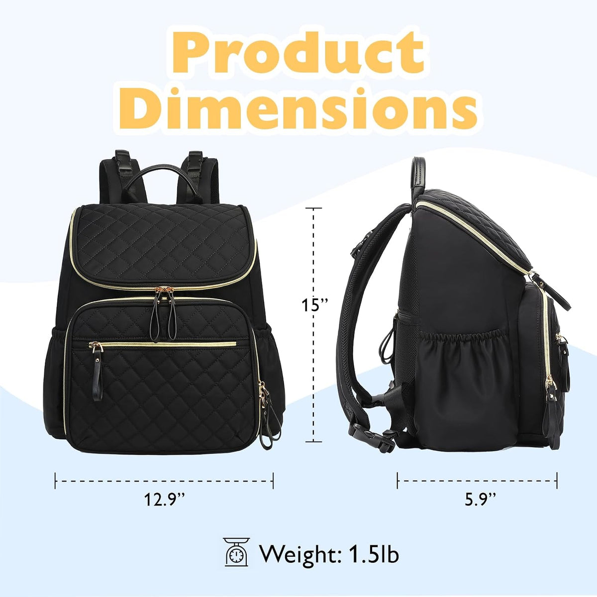 Lightweight Diaper Bag Backpack, Medium
